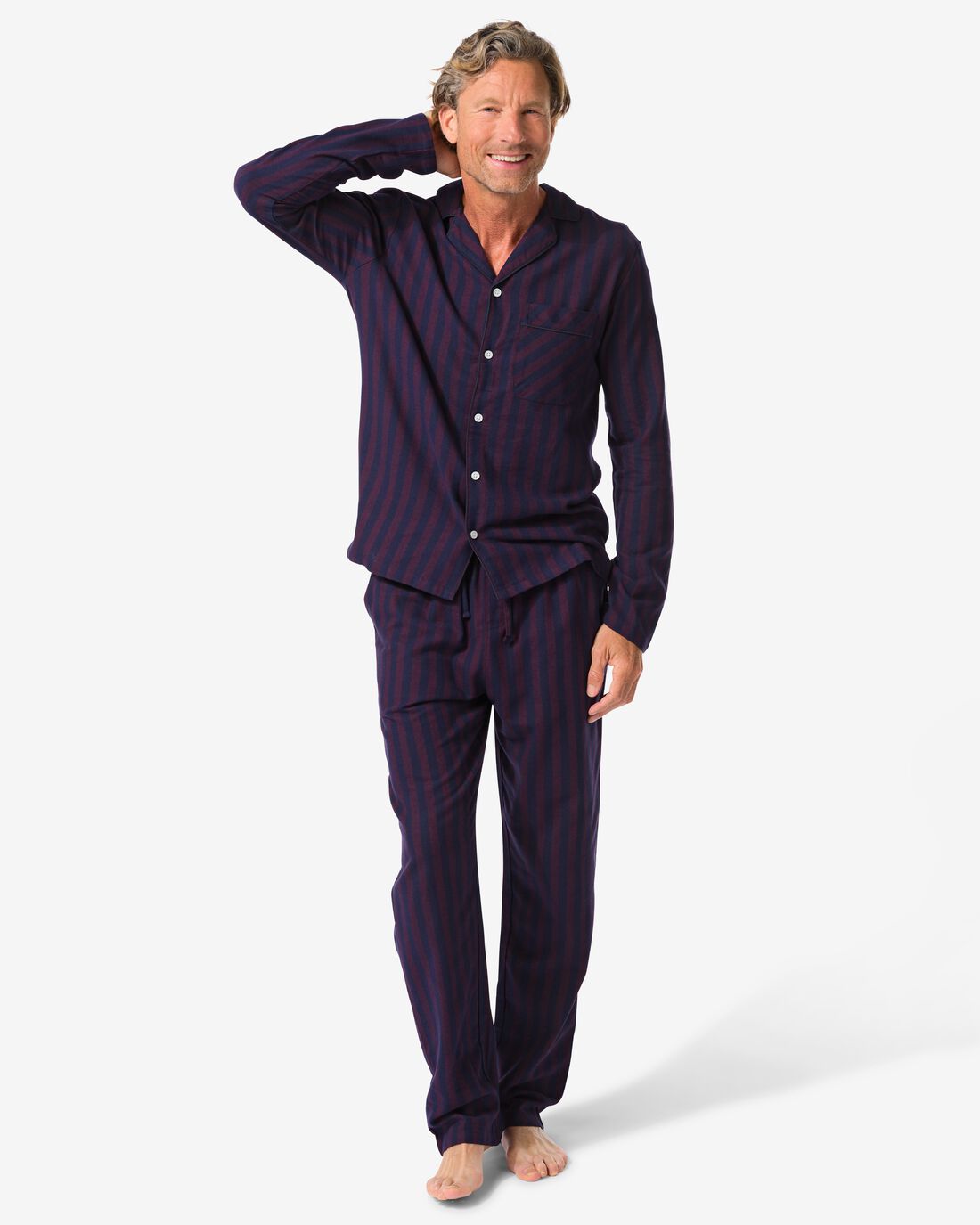 HEMA Herenpyjama Flanel Strepen
