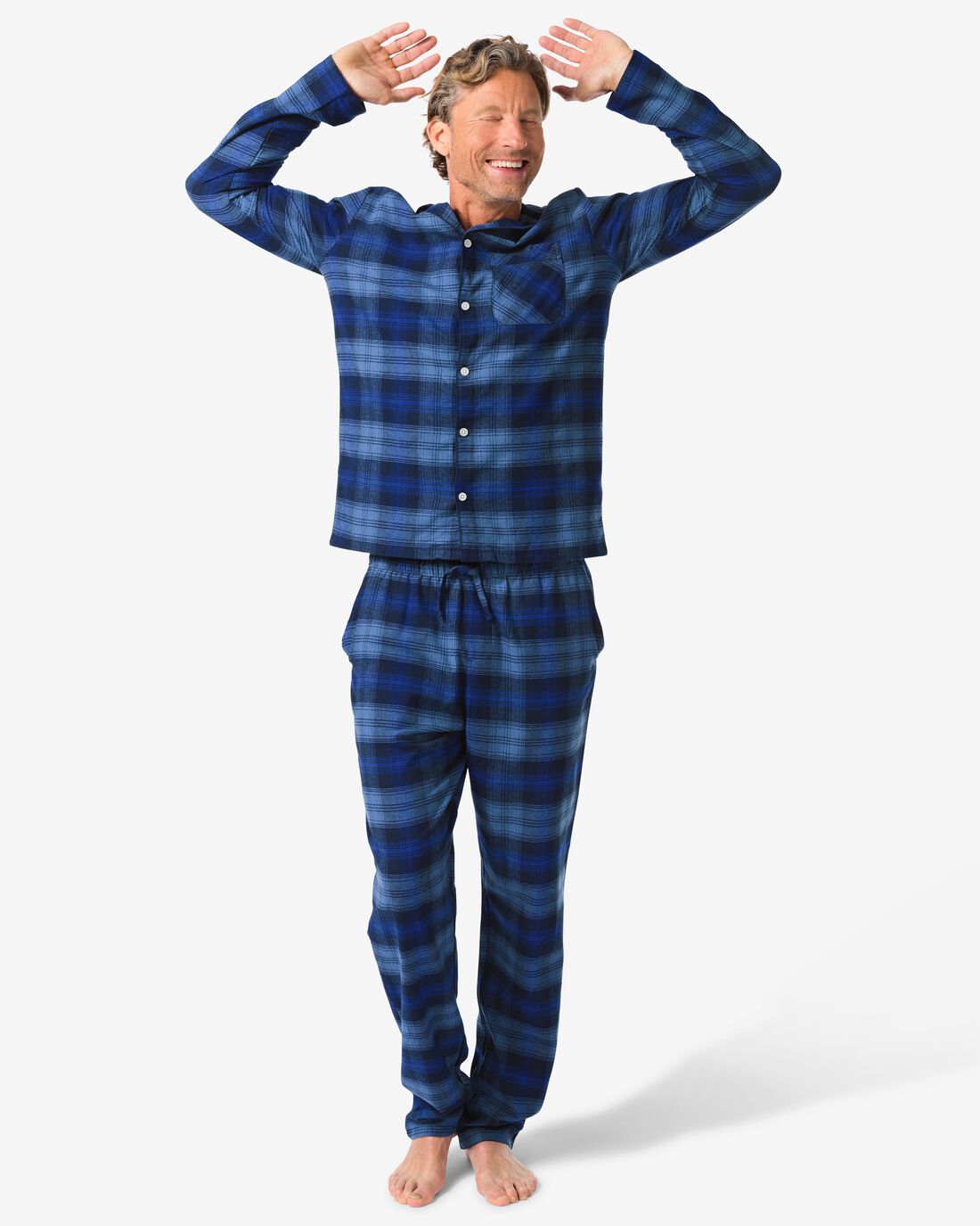 HEMA Herenpyjama Flanel Ruiten