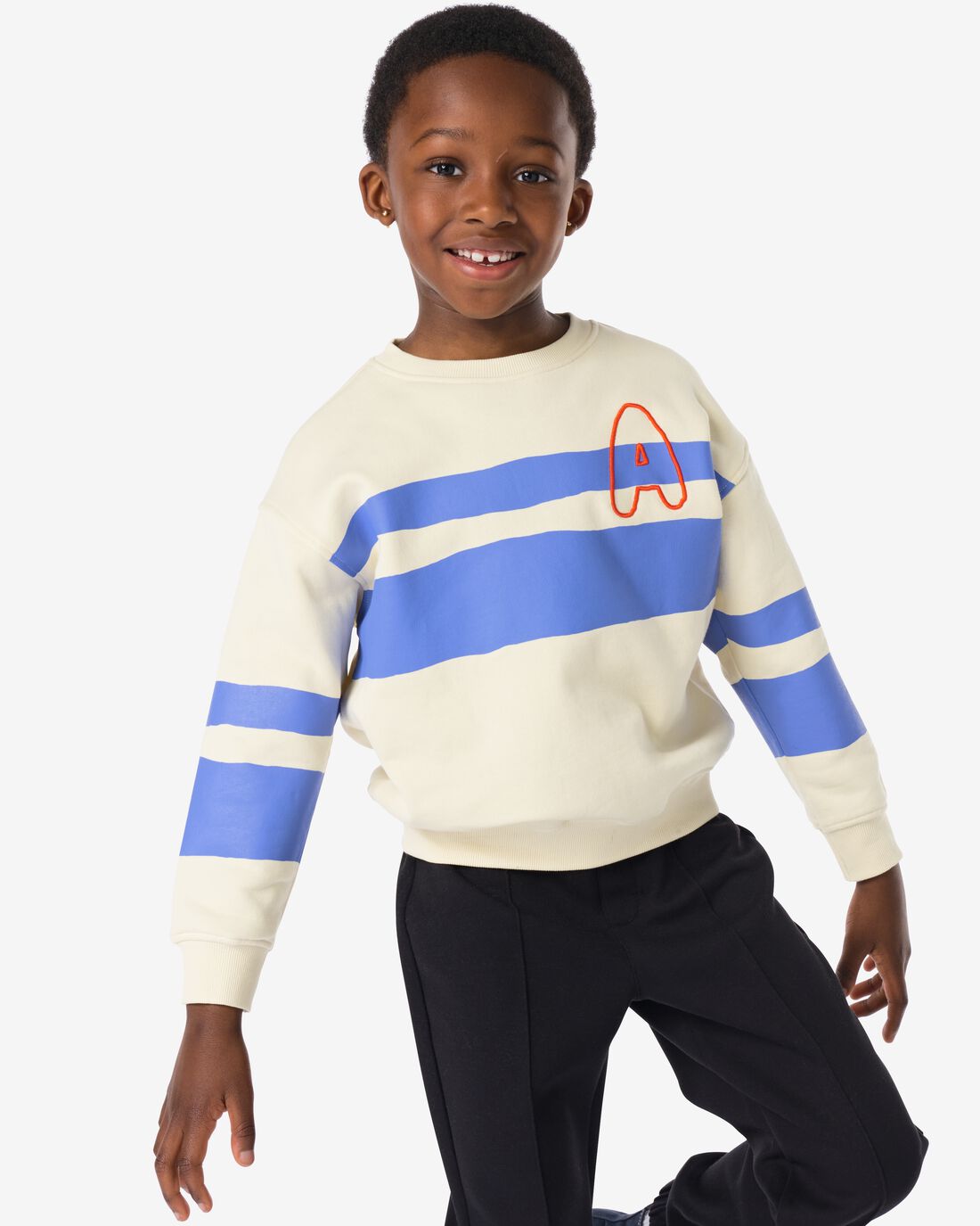 051 Kindersweater Strepen Ecru (ecru)