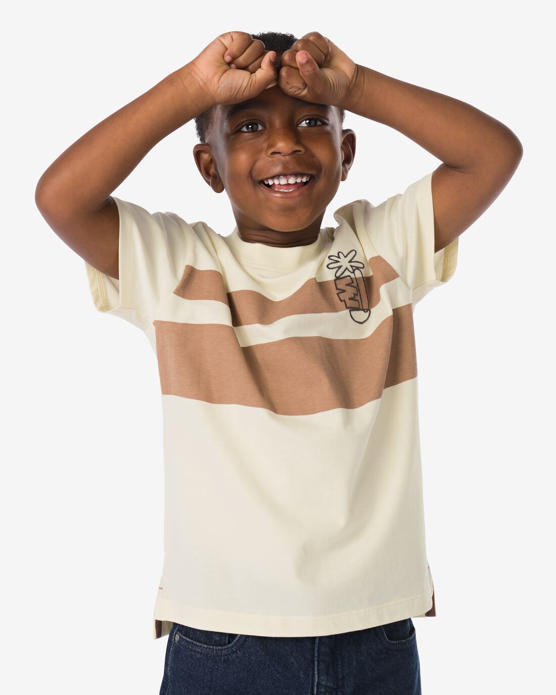 HEMA Kinder T-shirt Kleurblokken Bruin (bruin)