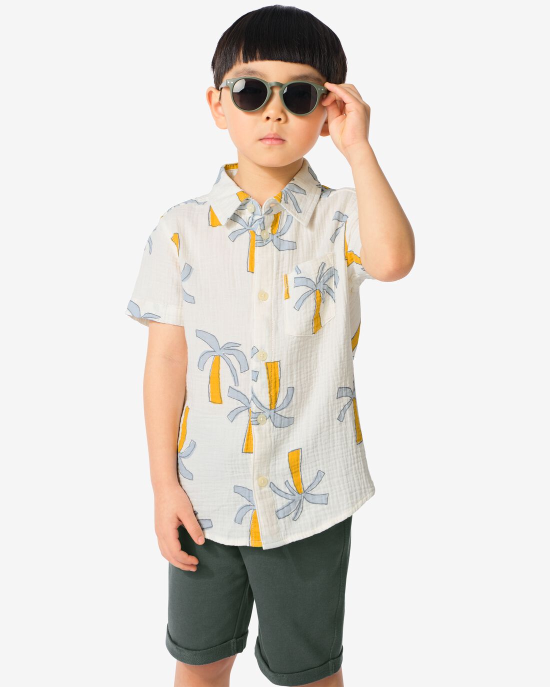 HEMA Kinderoverhemd Palbomen Ecru (ecru)