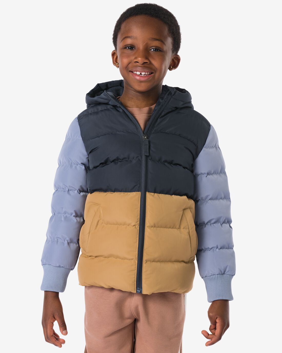 051 Kinderjas Kleurblok Donkerblauw (donkerblauw)