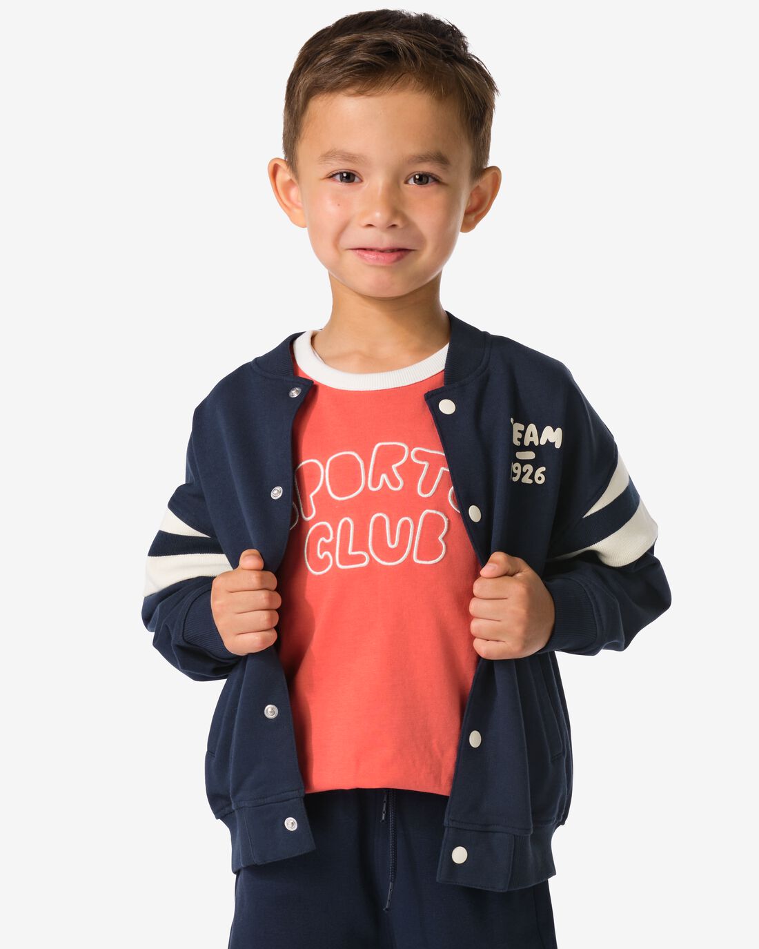 051 Kinder Baseballjack Donkerblauw (donkerblauw)