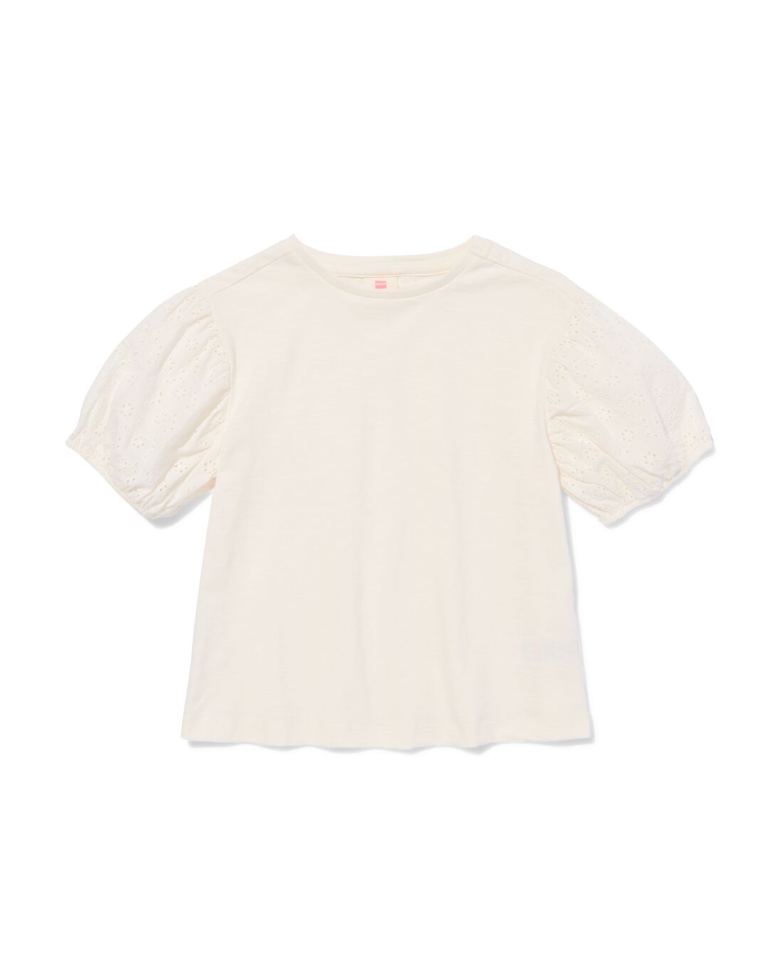 HEMA Kinder T-shirt Broderie Ecru (ecru)