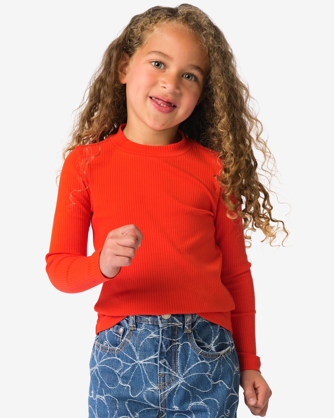 HEMA HEMA Kindershirt Rib Rood (rood)