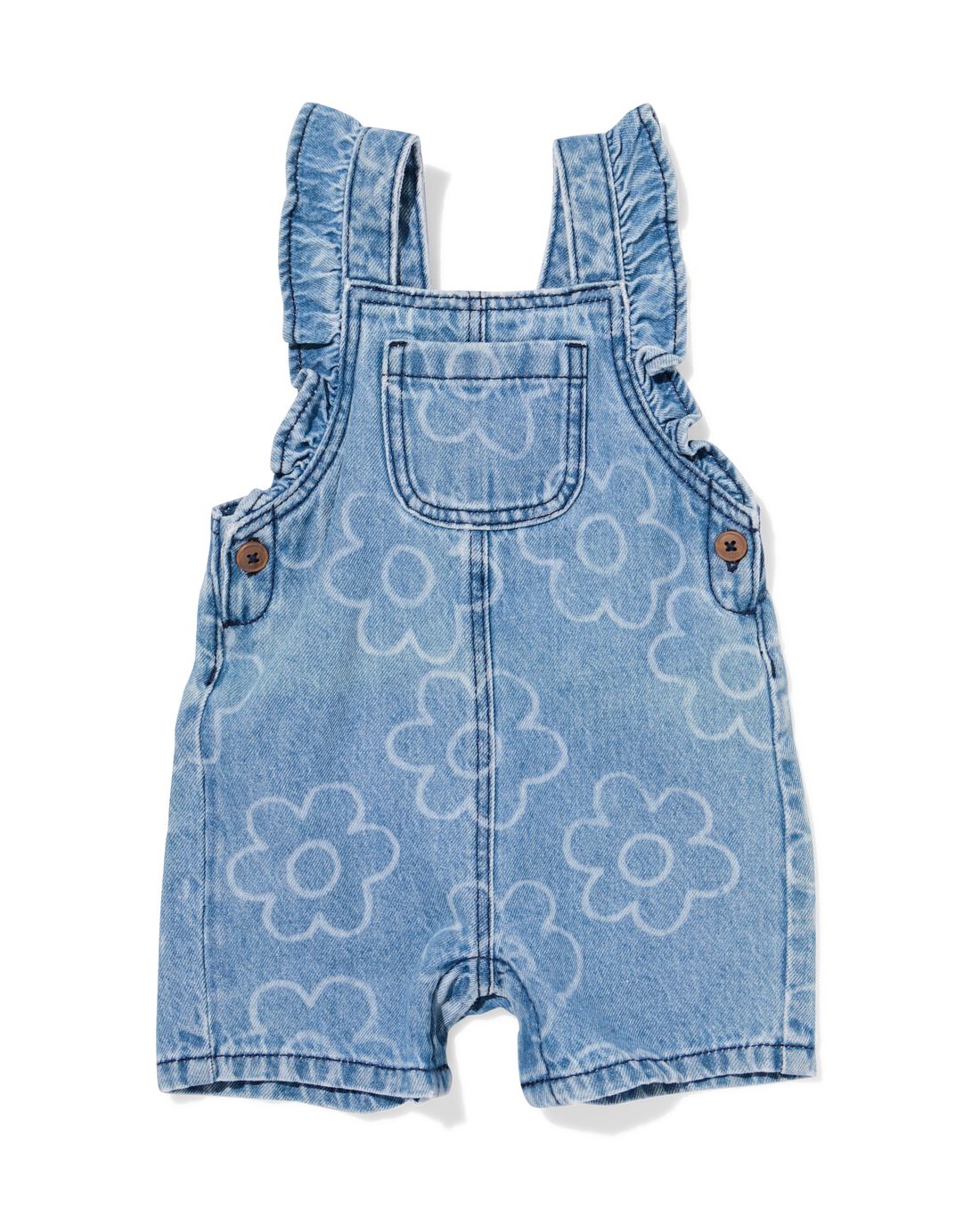 babytuinbroek denim bloemen denim