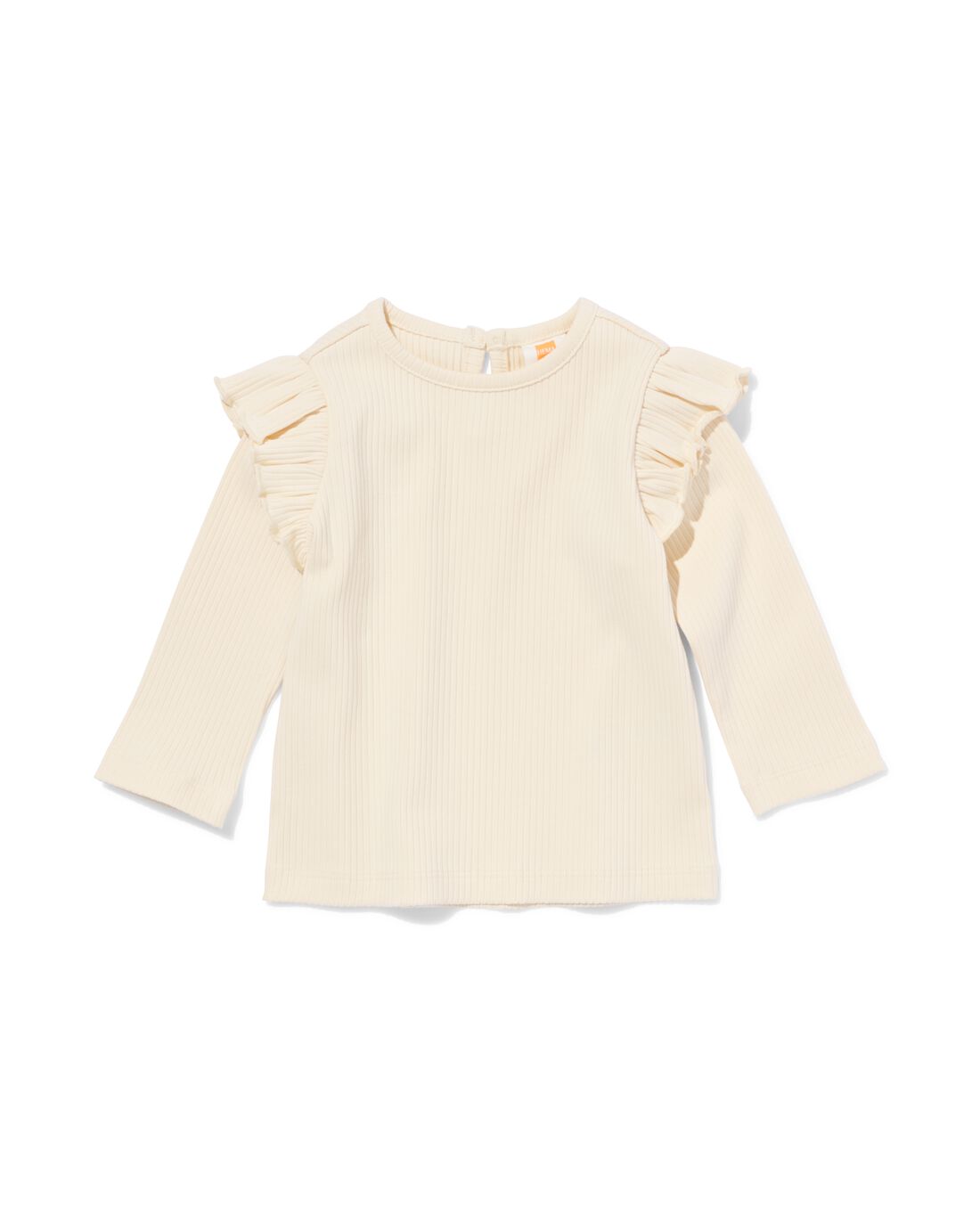 HEMA Babyshirt Rib Met Ajour Ecru (ecru)