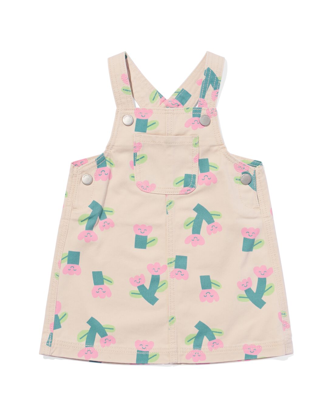 HEMA Babyjurk Bloemen Ecru (ecru)