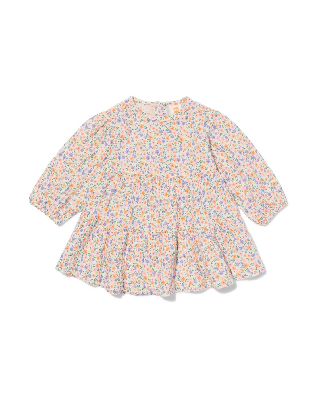 HEMA Babyjurk Mousseline Bloemen Gebroken Wit (gebroken wit)