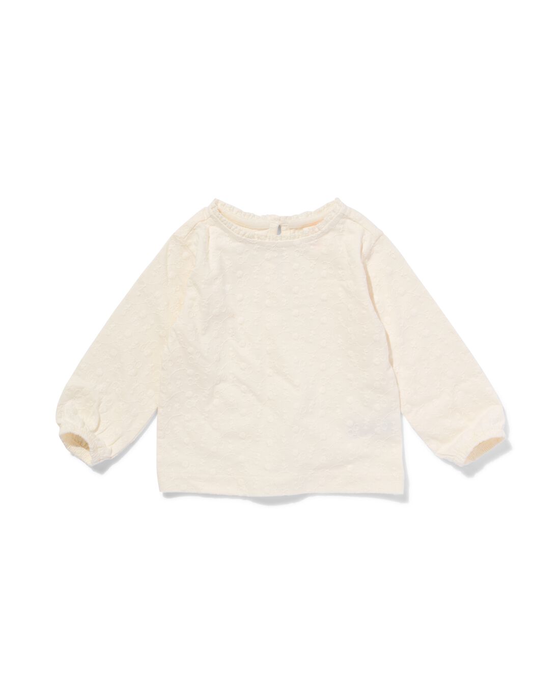 HEMA Baby T-shirt Broderie Gebroken Wit (gebroken wit)