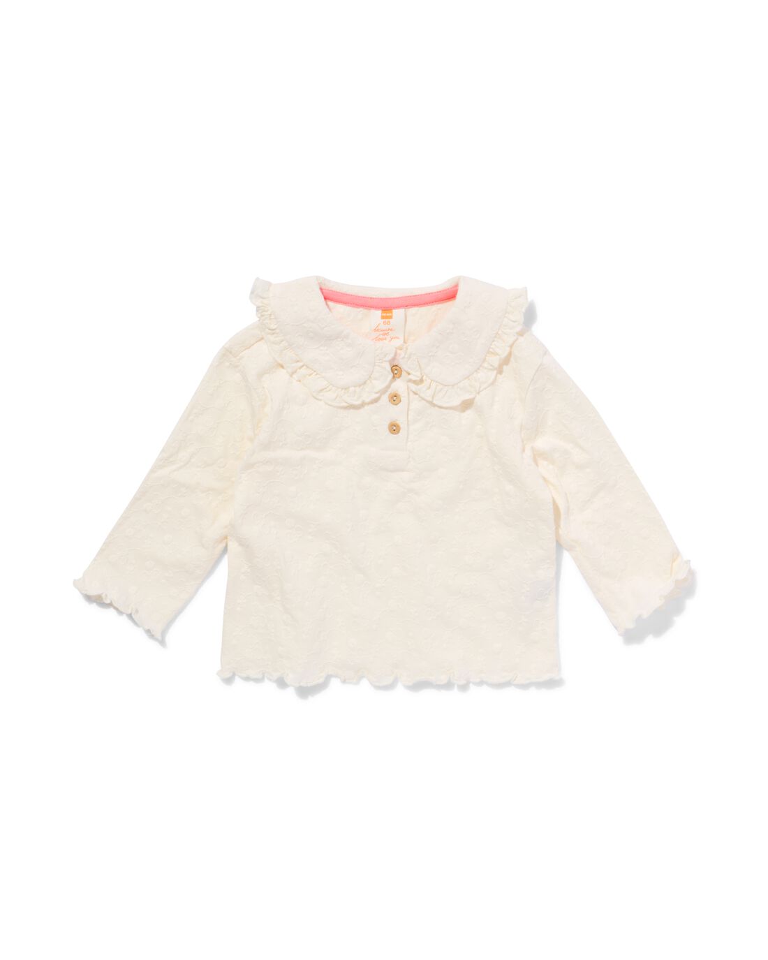 051 Baby T-shirt Met Kraag Gebroken Wit (gebroken wit)