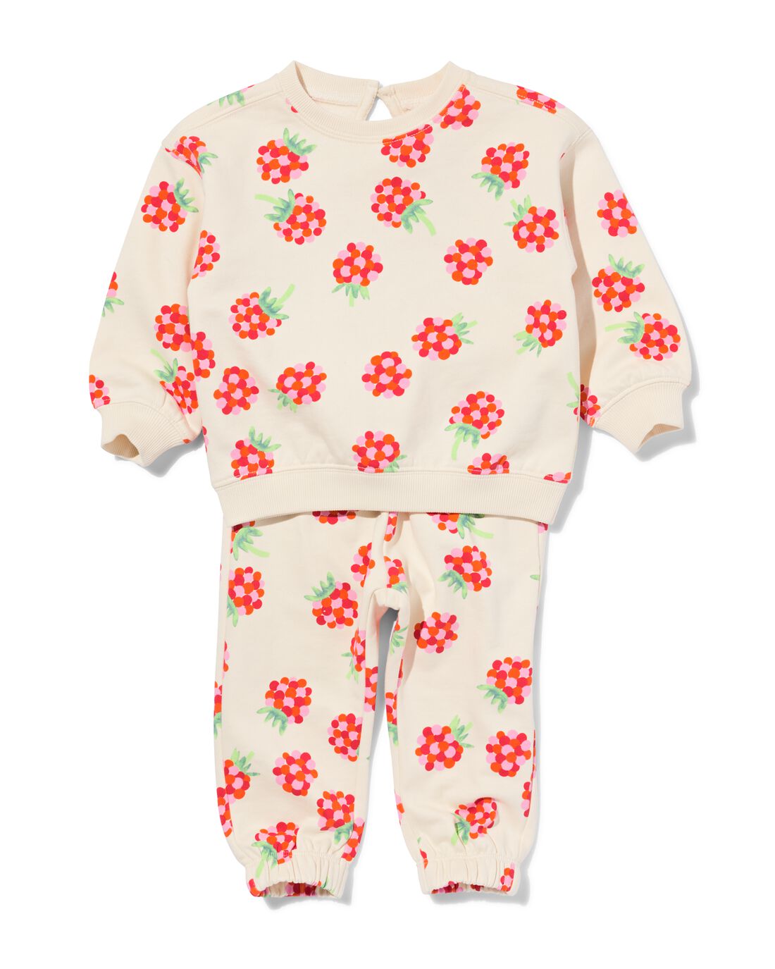 baby kleding sweatset framboos ecru