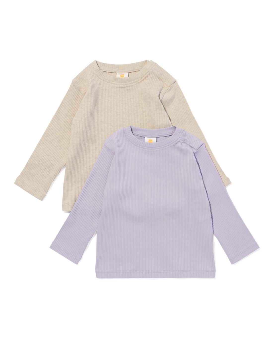baby T-shirts rib - 2 stuks ecru
