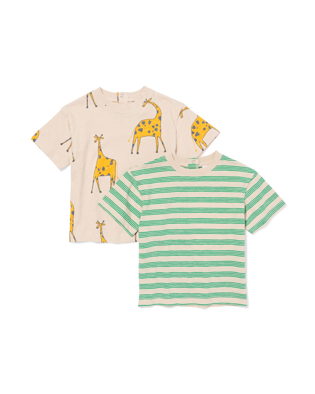 baby T-shirts giraf - 2 stuks ecru