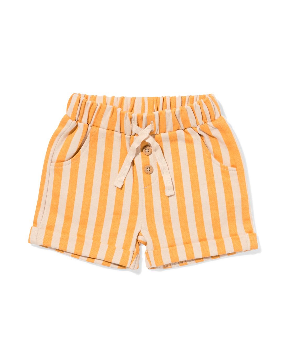 baby sweatshort strepen geel