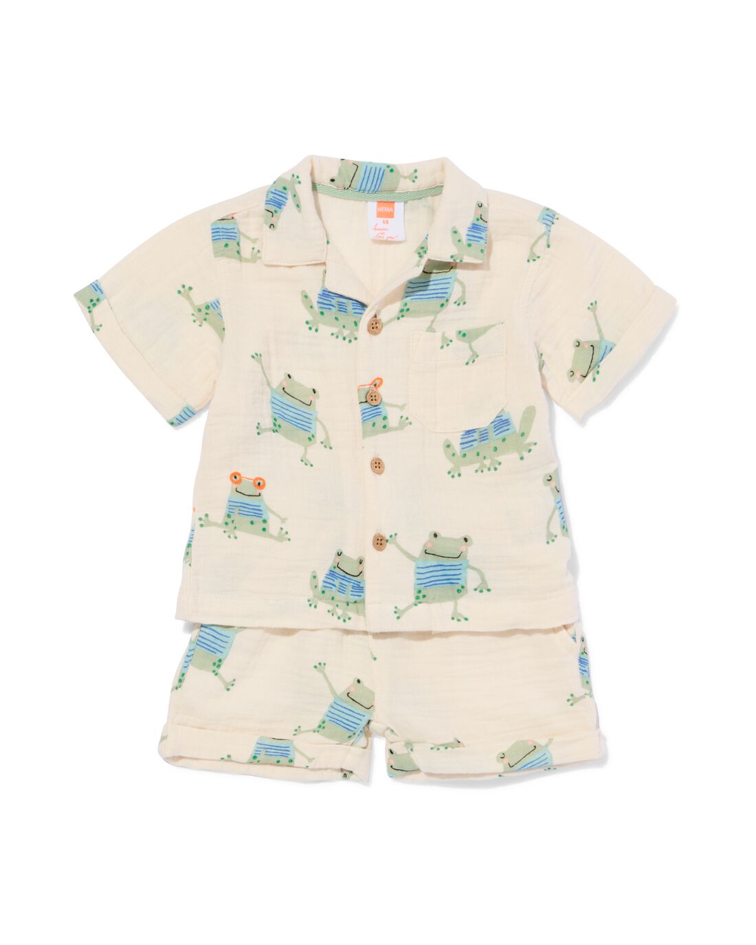 HEMA Baby Kledingset Kikkers Ecru (ecru)