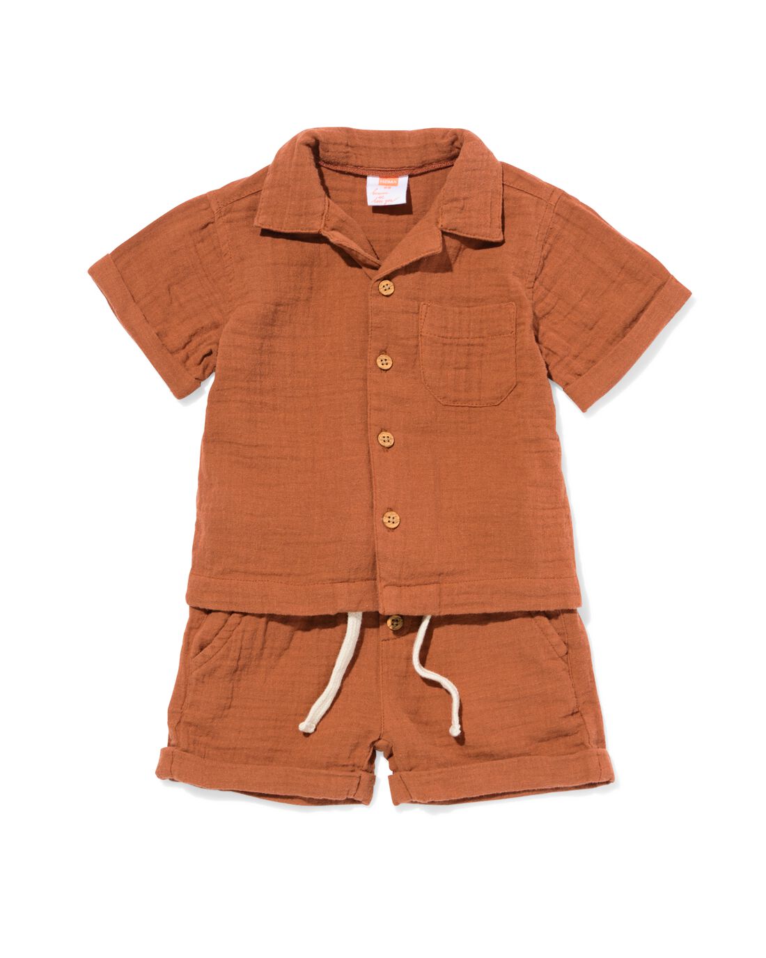 HEMA Baby Kledingset Strepen Bruin (bruin)