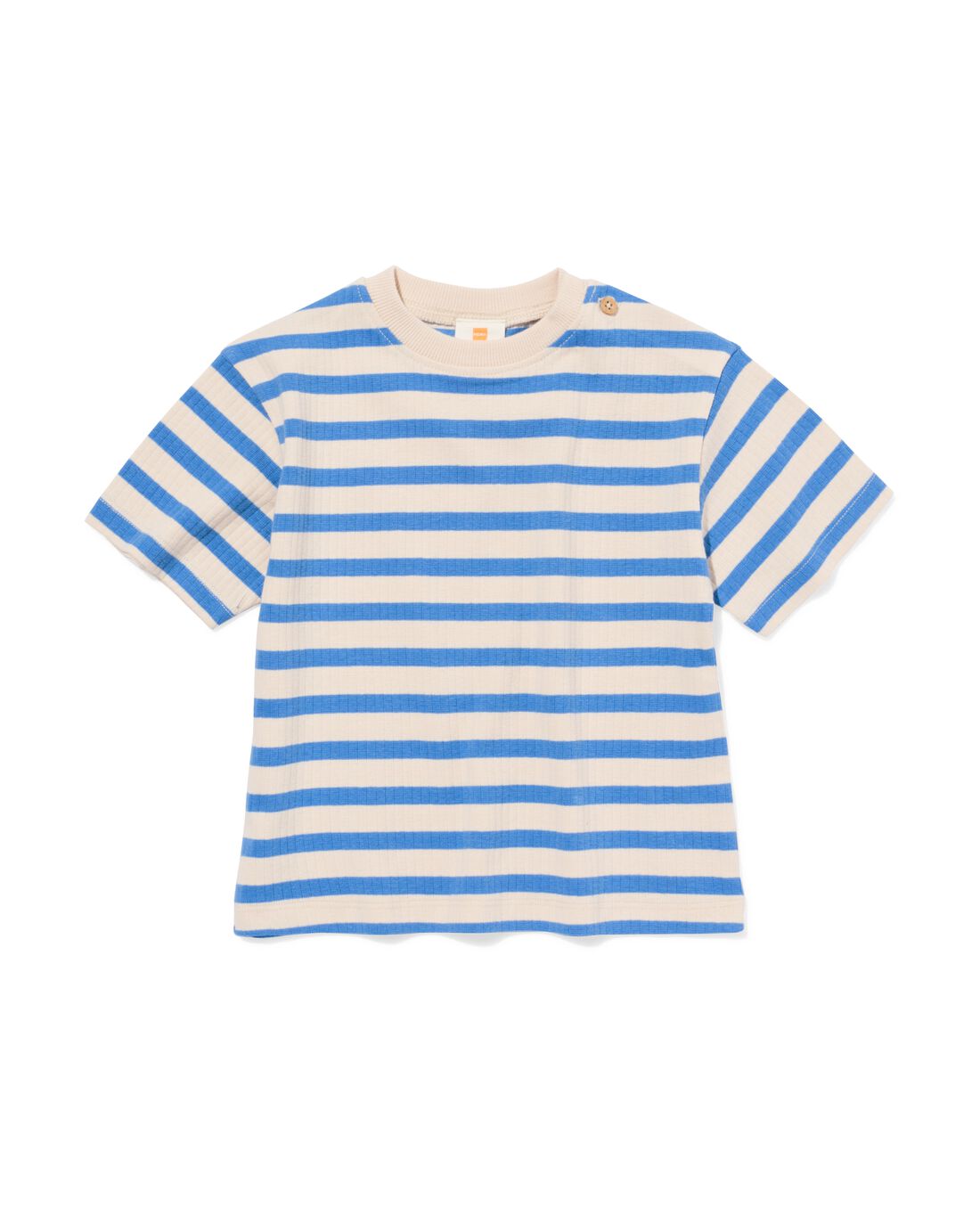 HEMA Baby T-shirt Rib Strepen Blauw (blauw)