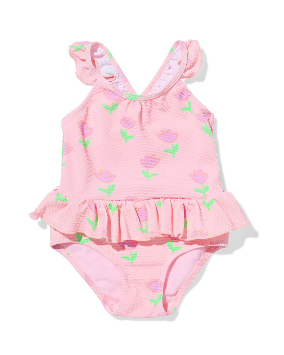 babybadpak bloemen koraalroze