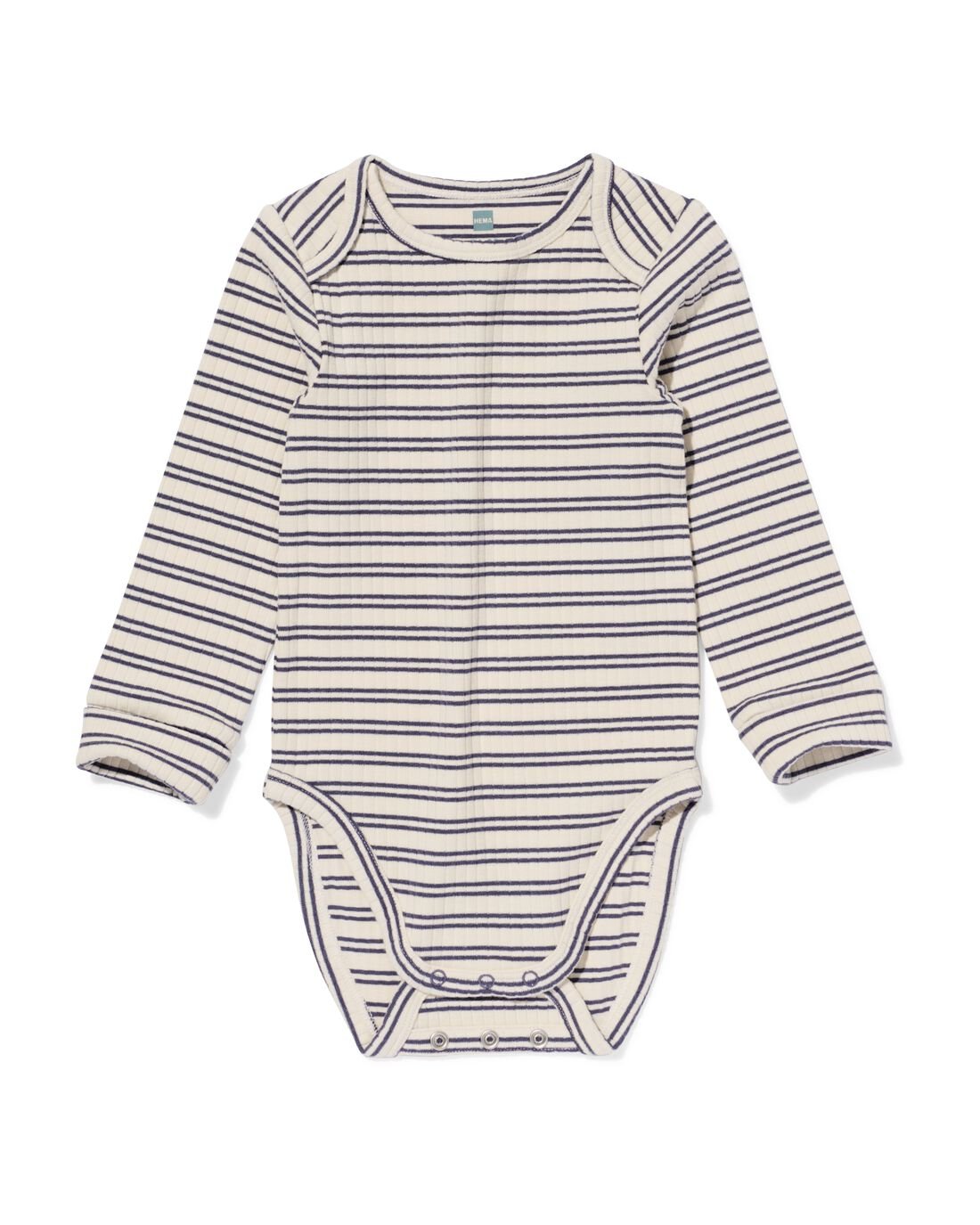 HEMA HEMA Meegroeiromper Ecovero™ Strepen Gebroken Wit (gebroken wit)