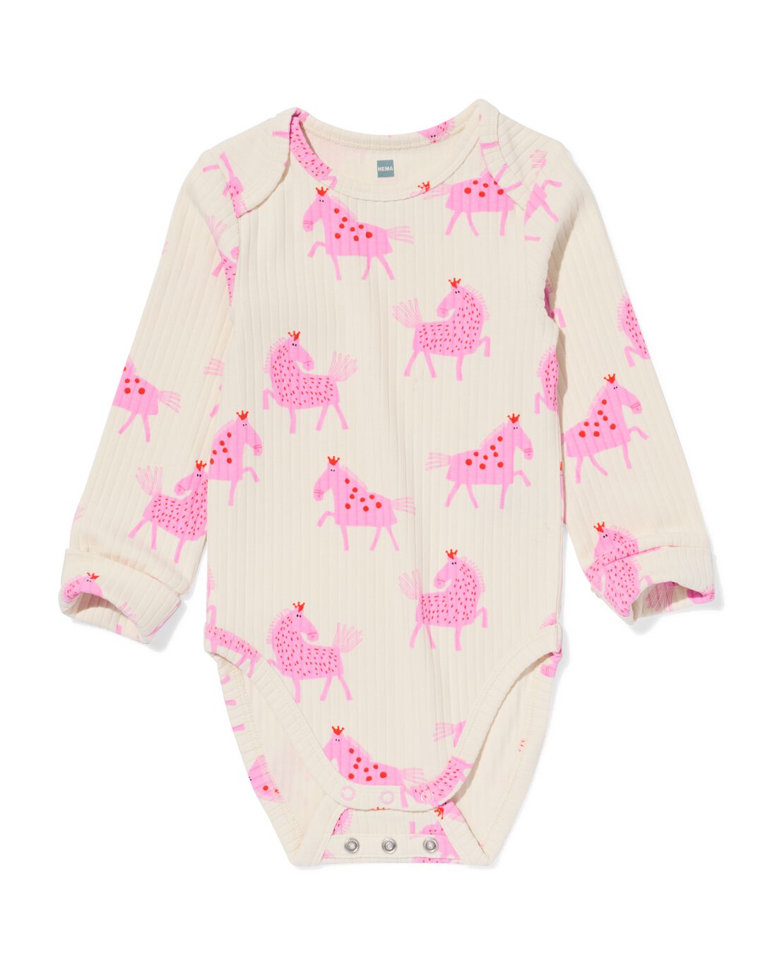 051 Meegroeiromper Ecovero™ Paard Gebroken Wit (gebroken wit)
