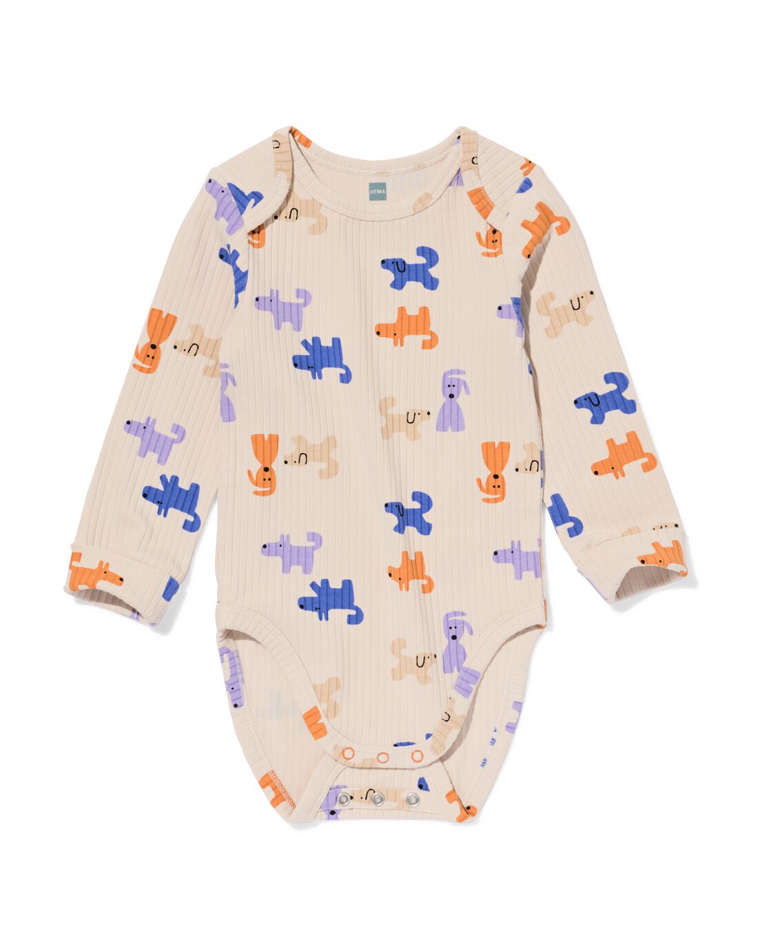 HEMA HEMA Meegroeiromper Ecovero™ Hondjes Gebroken Wit (gebroken wit)