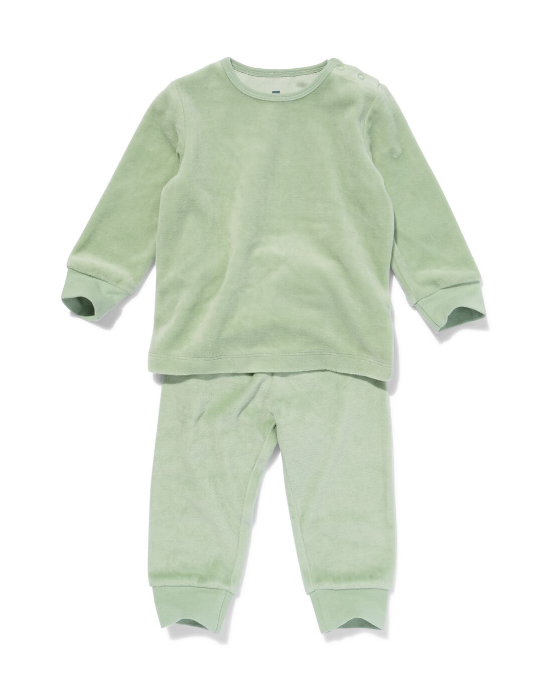 HEMA Pyjama Velours Lichtgroen (lichtgroen)