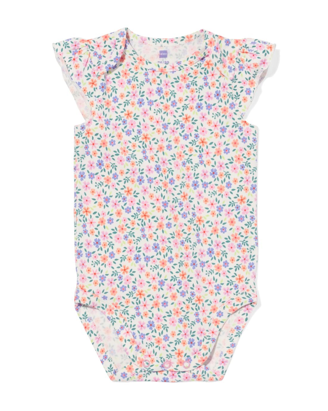 051 Romper Katoen Met Stretch Bloemen Multicolor (multicolor)
