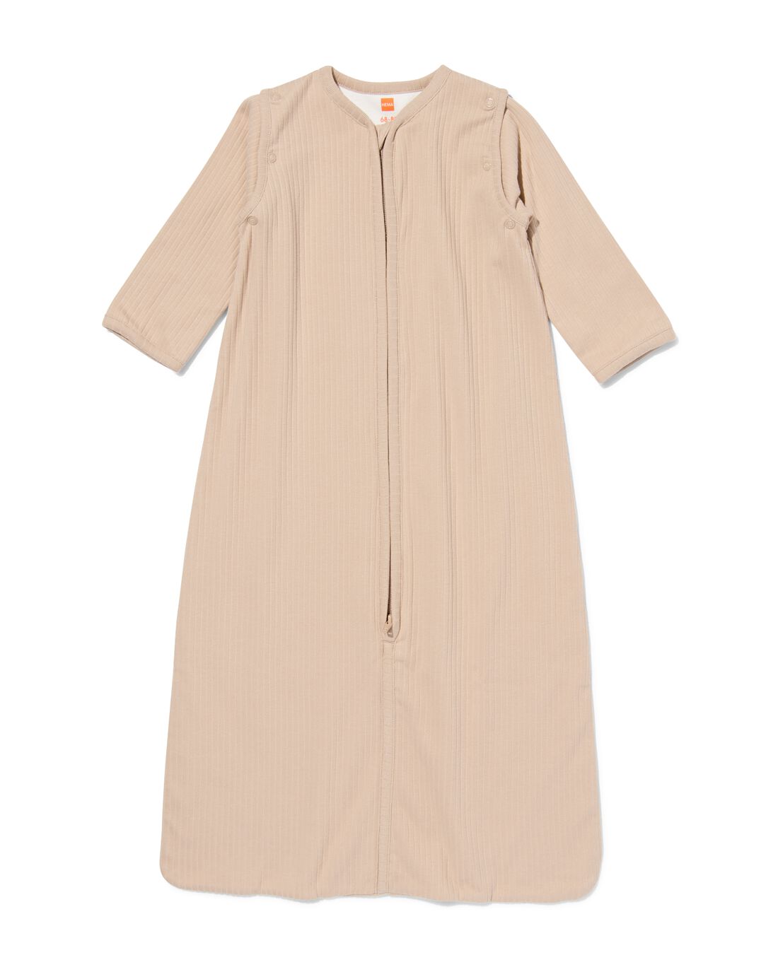 HEMA Baby Slaapzak Met Afneembare Mouwen Rib 0.5tog Zand (zand)