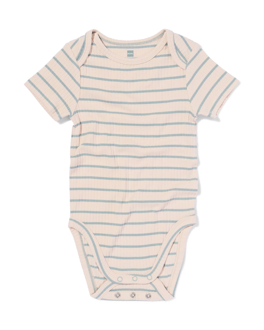 HEMA Meegroeiromper Rib Bamboe Met Stretch Strepen Blauw (blauw)
