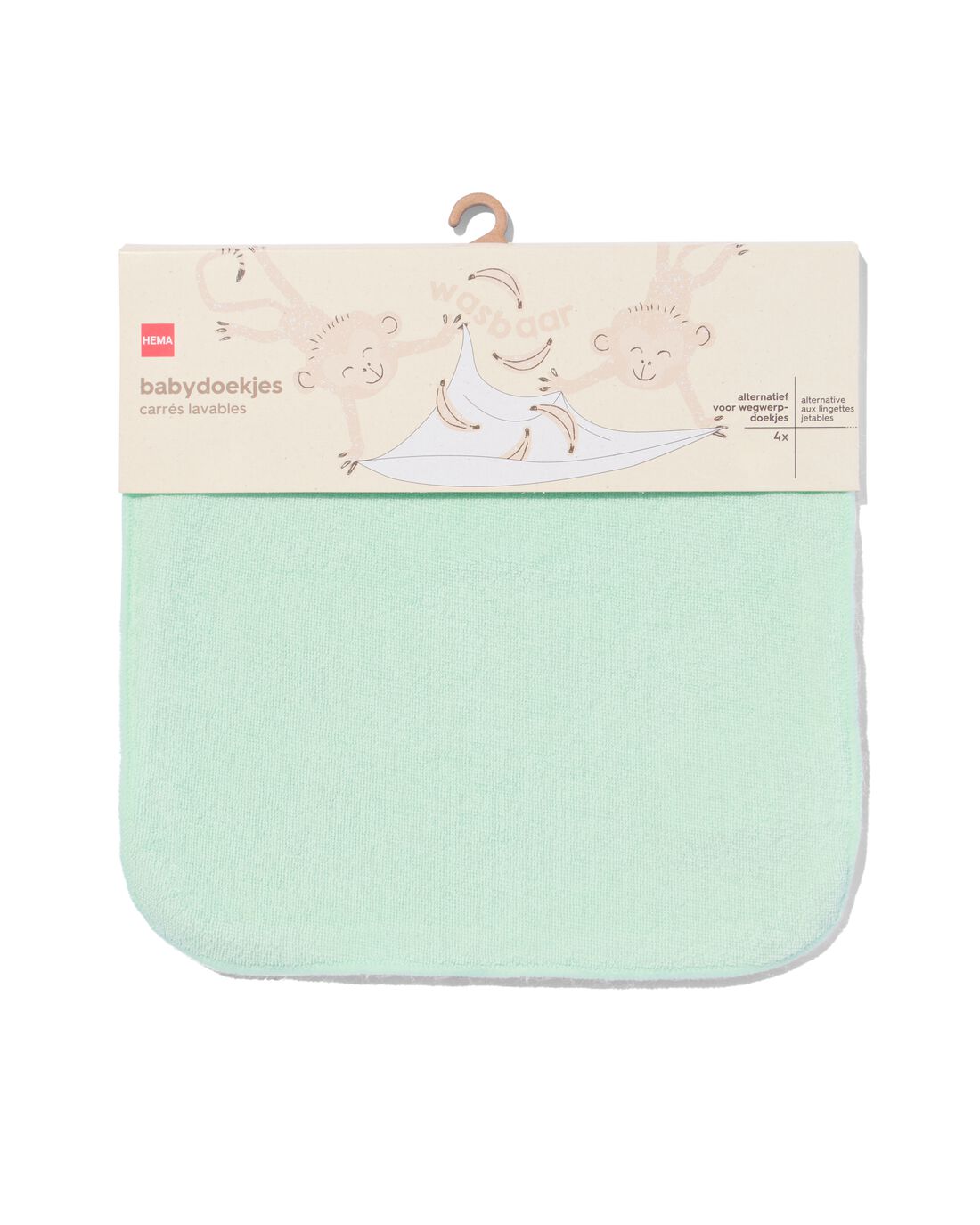 wasbare babydoekjes 21x21 - 4 stuks