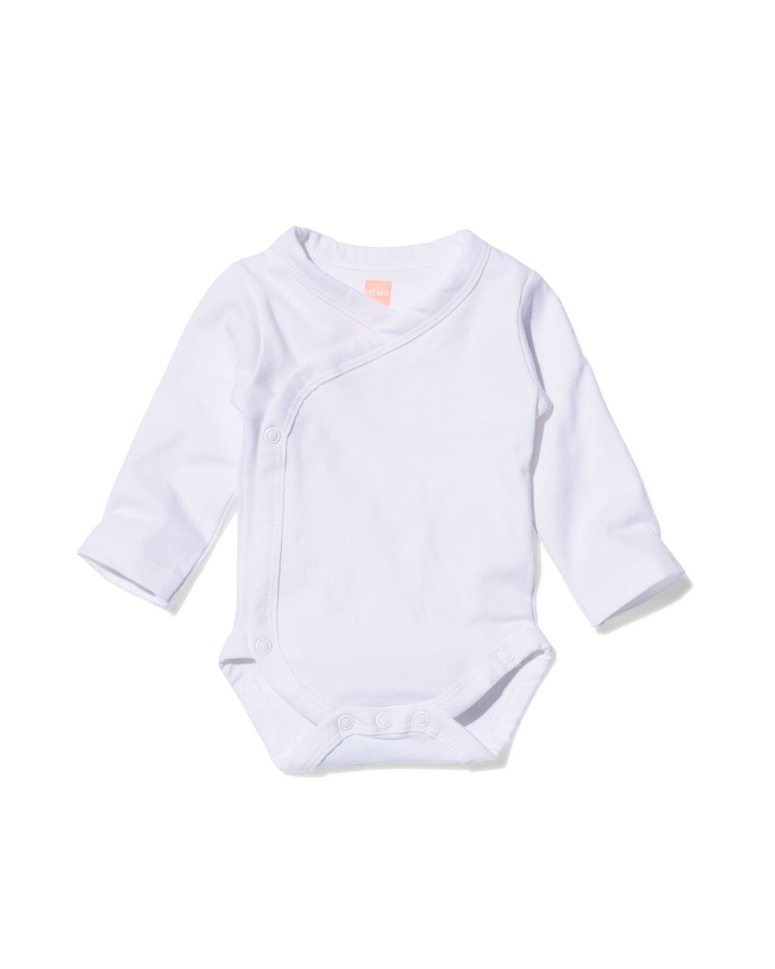 HEMA Overslag Romper Organic Katoen Stretch - 2 Stuks Wit (wit)