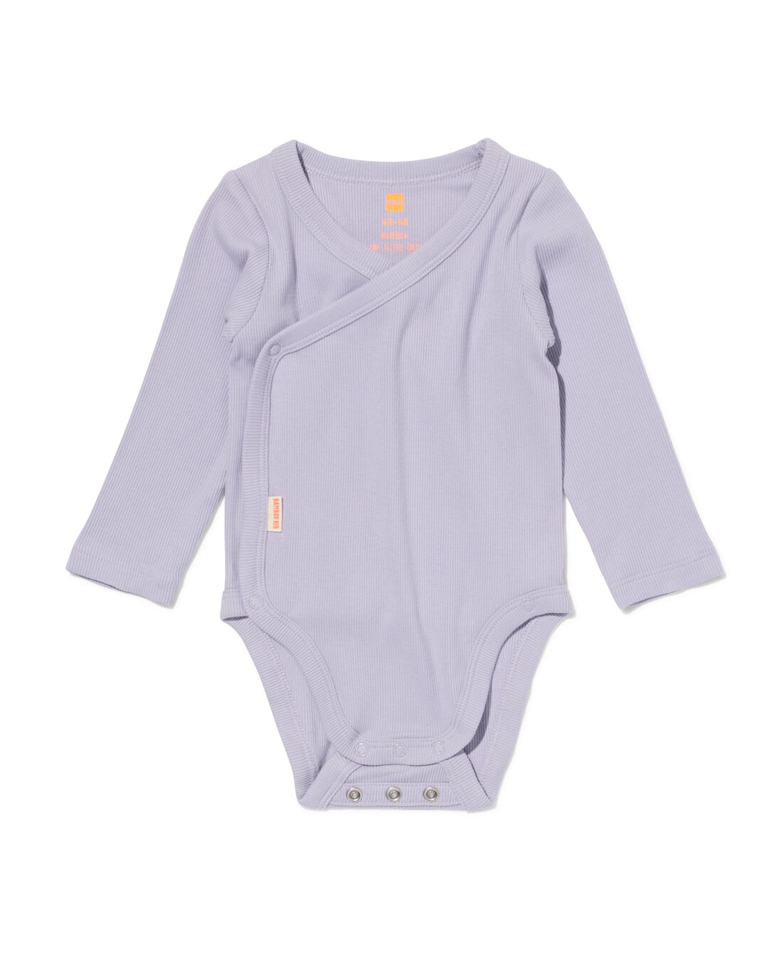 HEMA Newborn Meegroei Overslagromper Rib Met Bamboe Stretch Paars (paars)