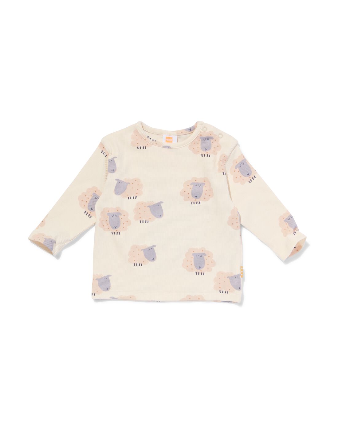 HEMA Newborn T-shirt Schaapjes Gebroken Wit (gebroken wit)