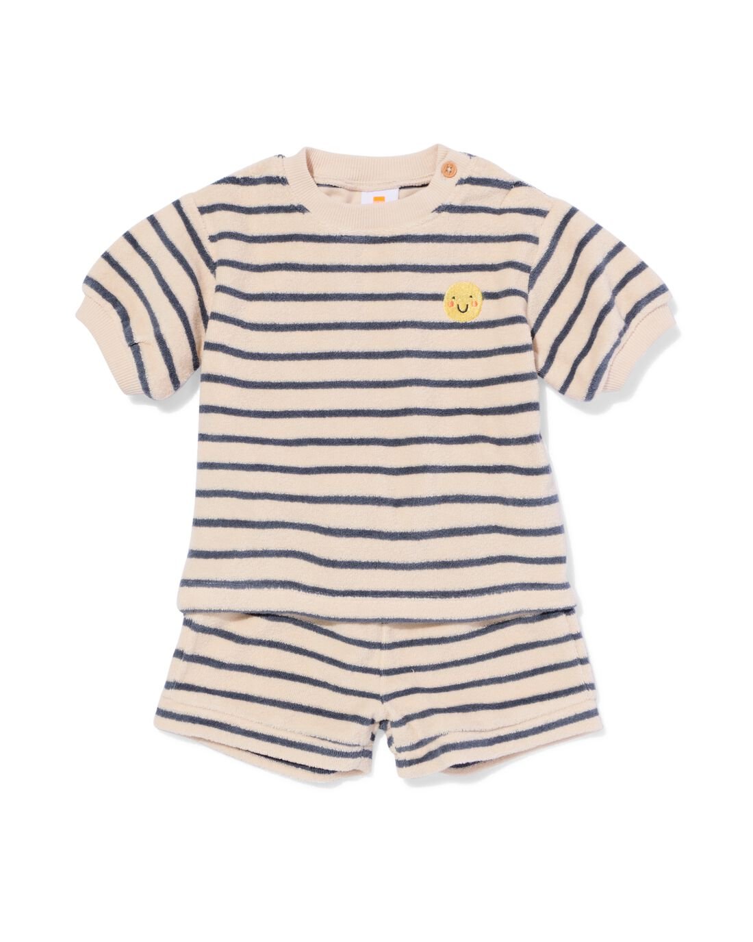 HEMA Newborn Kledingset Badstof Strepen Ecru (ecru)