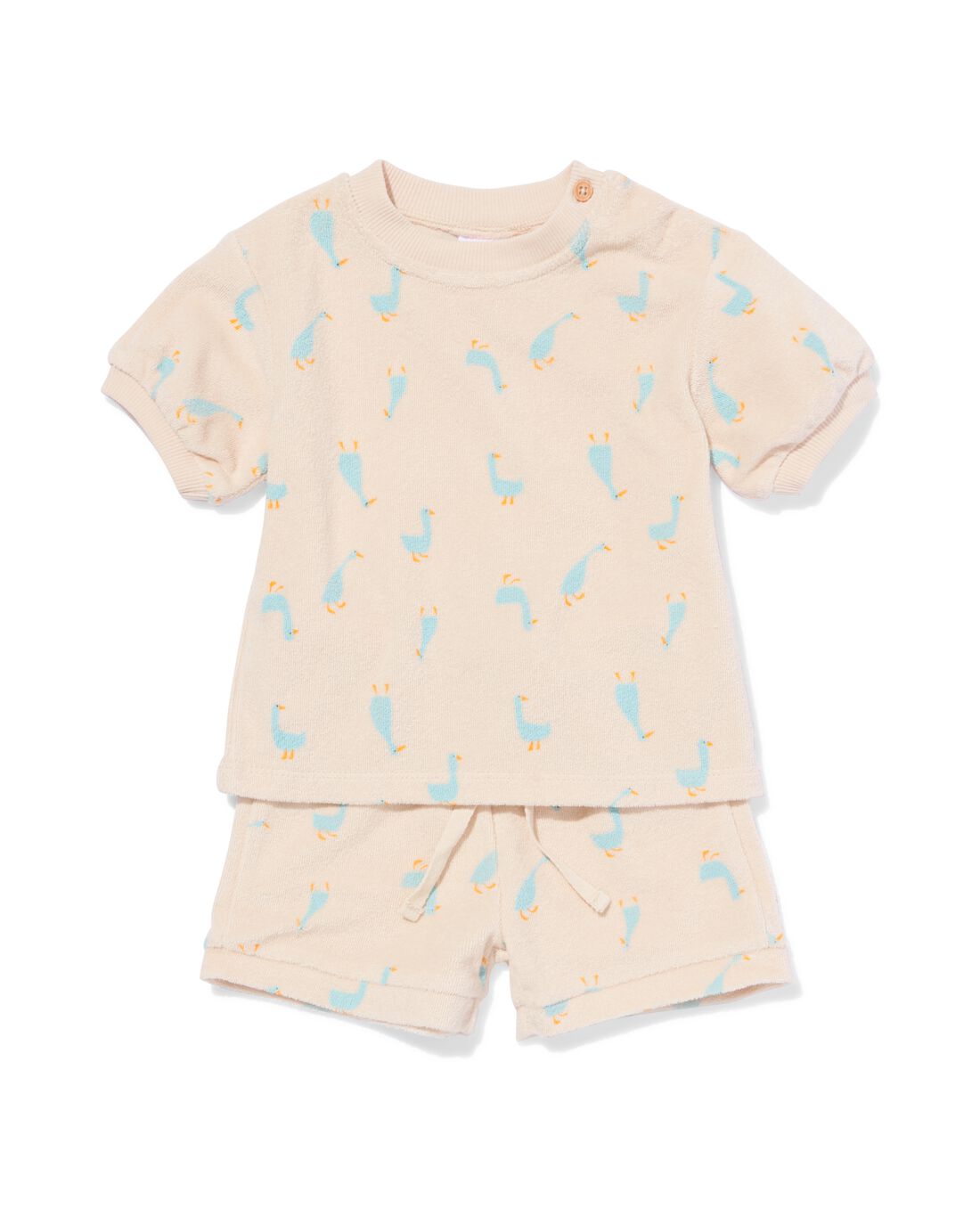 HEMA Newborn Kledingset Badstof Eenden Ecru (ecru)