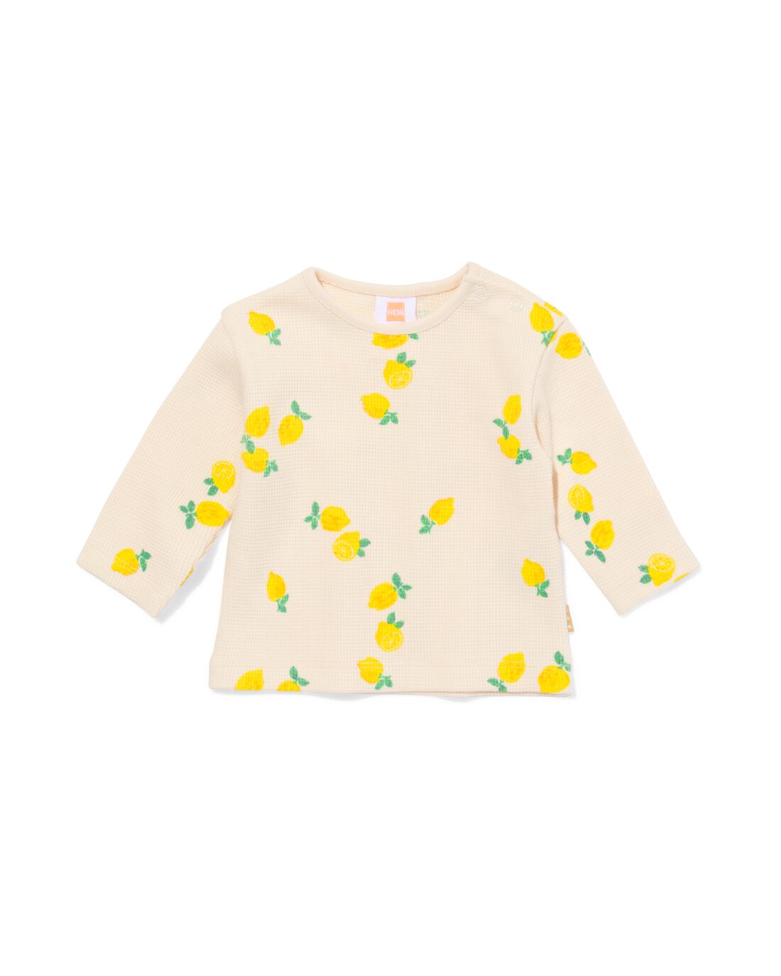 newborn T-shirt wafel citroen ecru