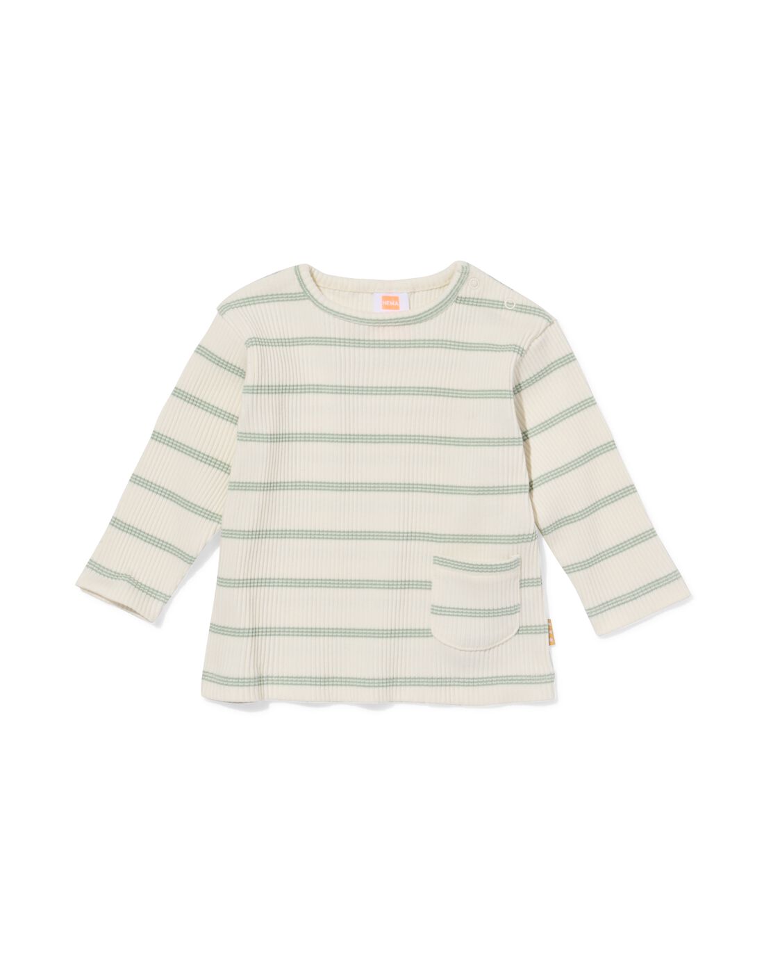 newborn T-shirt rib strepen groen
