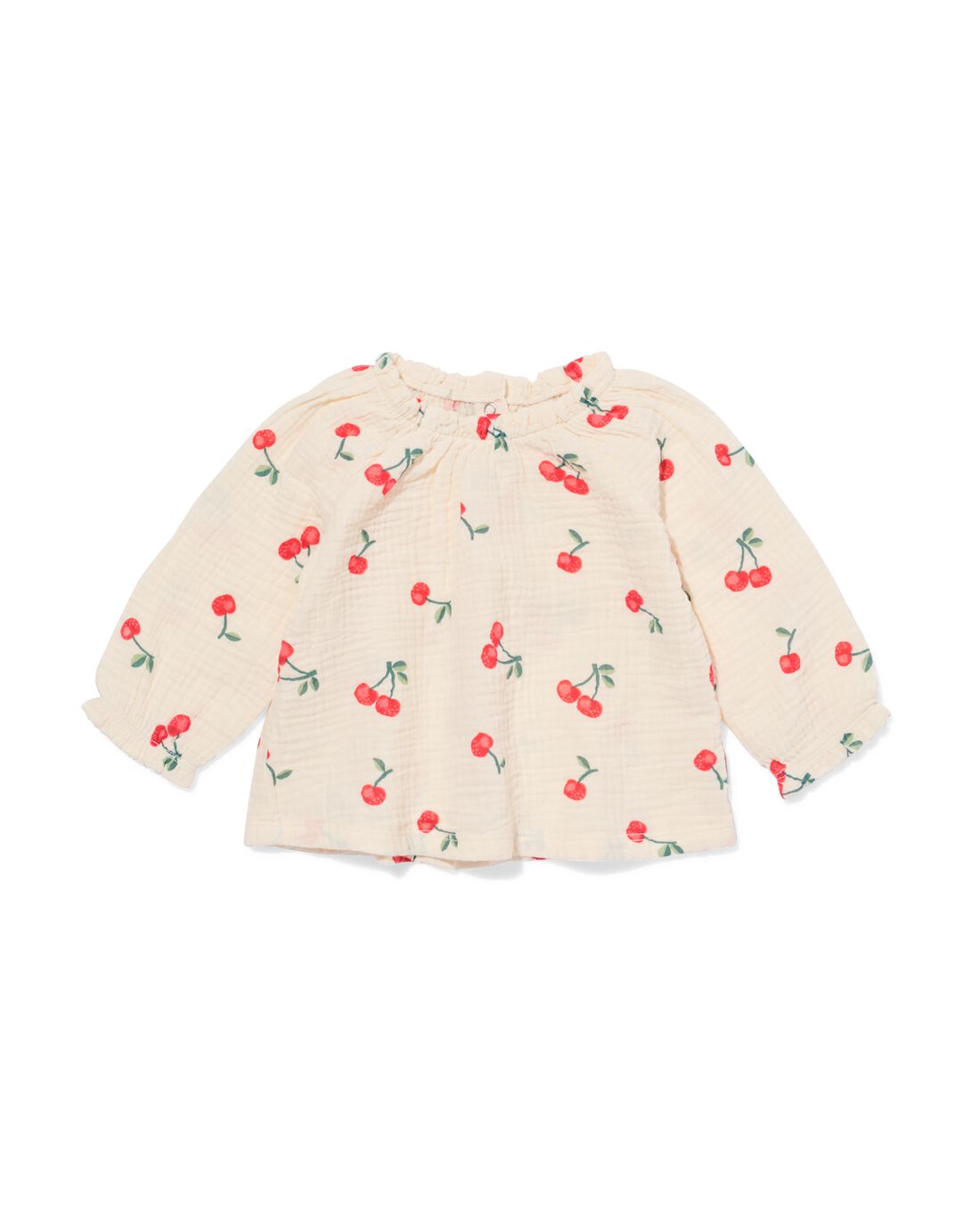 HEMA Newborn T-shirt Mousseline Kersen Ecru (ecru)