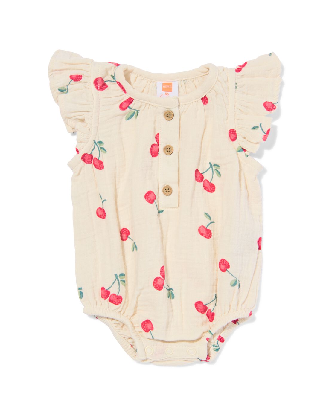 HEMA Newborn Romper Mousseline Ecru (ecru)