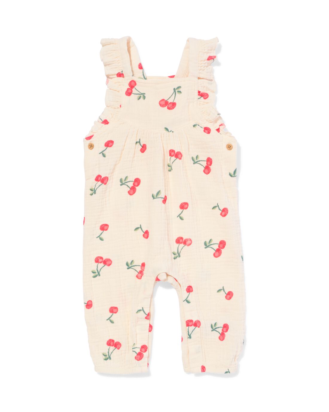 HEMA Newborn Jumpsuit Mousseline Kersen Ecru (ecru)
