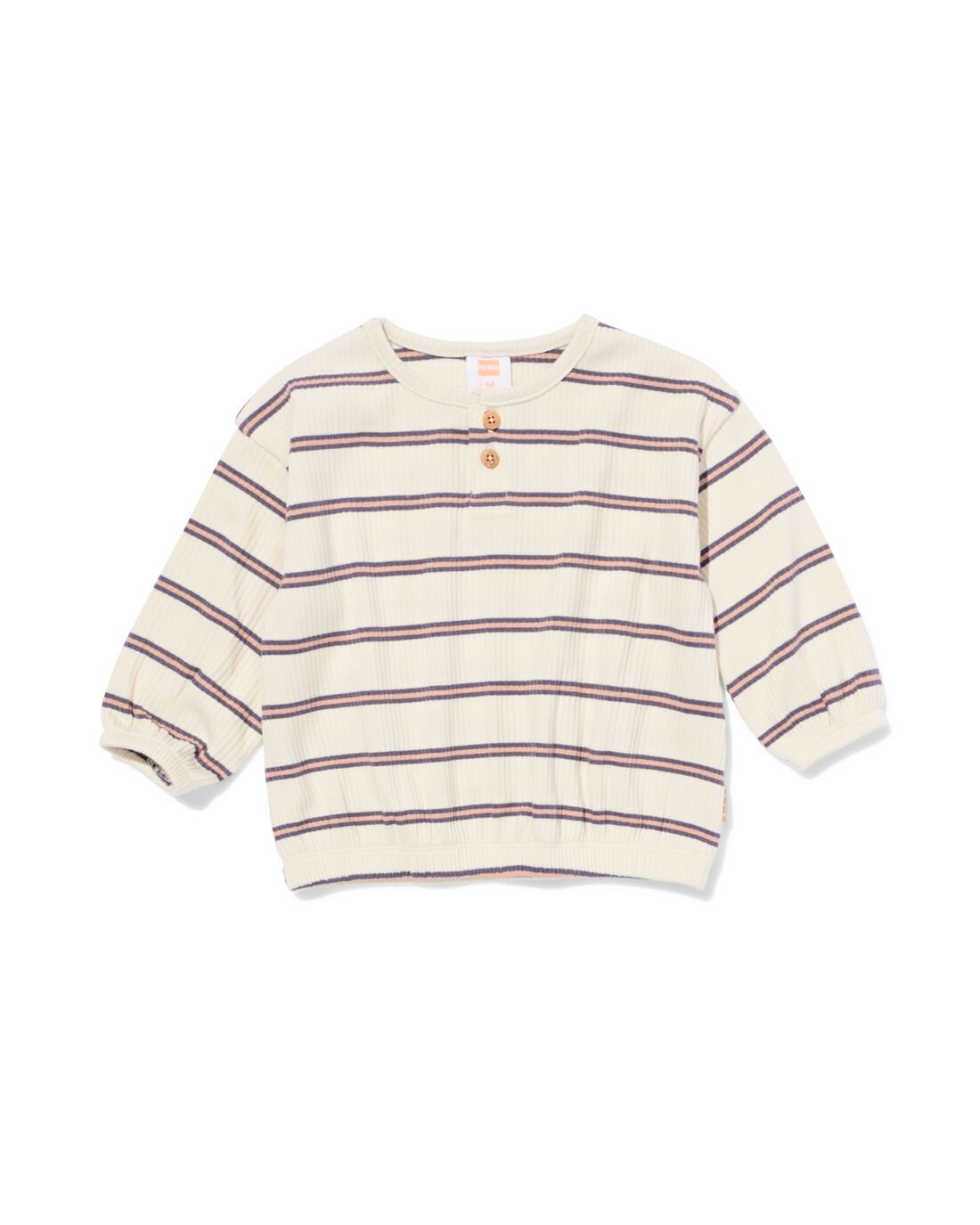 051 Newborn Shirt Rib Strepen Ecru (ecru)