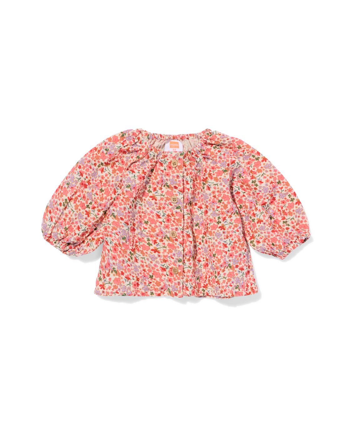 051 Newborn Blouse Mousseline Bloemen Ecru (ecru)