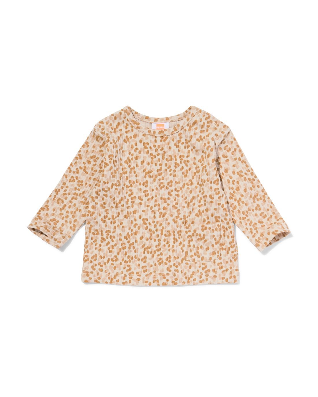 newborn T-shirt rib luipaard ecru