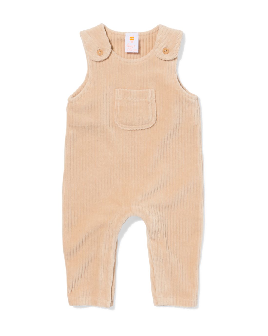 051 Newborn Jumpsuit Rib Velours Lichtbruin (lichtbruin)