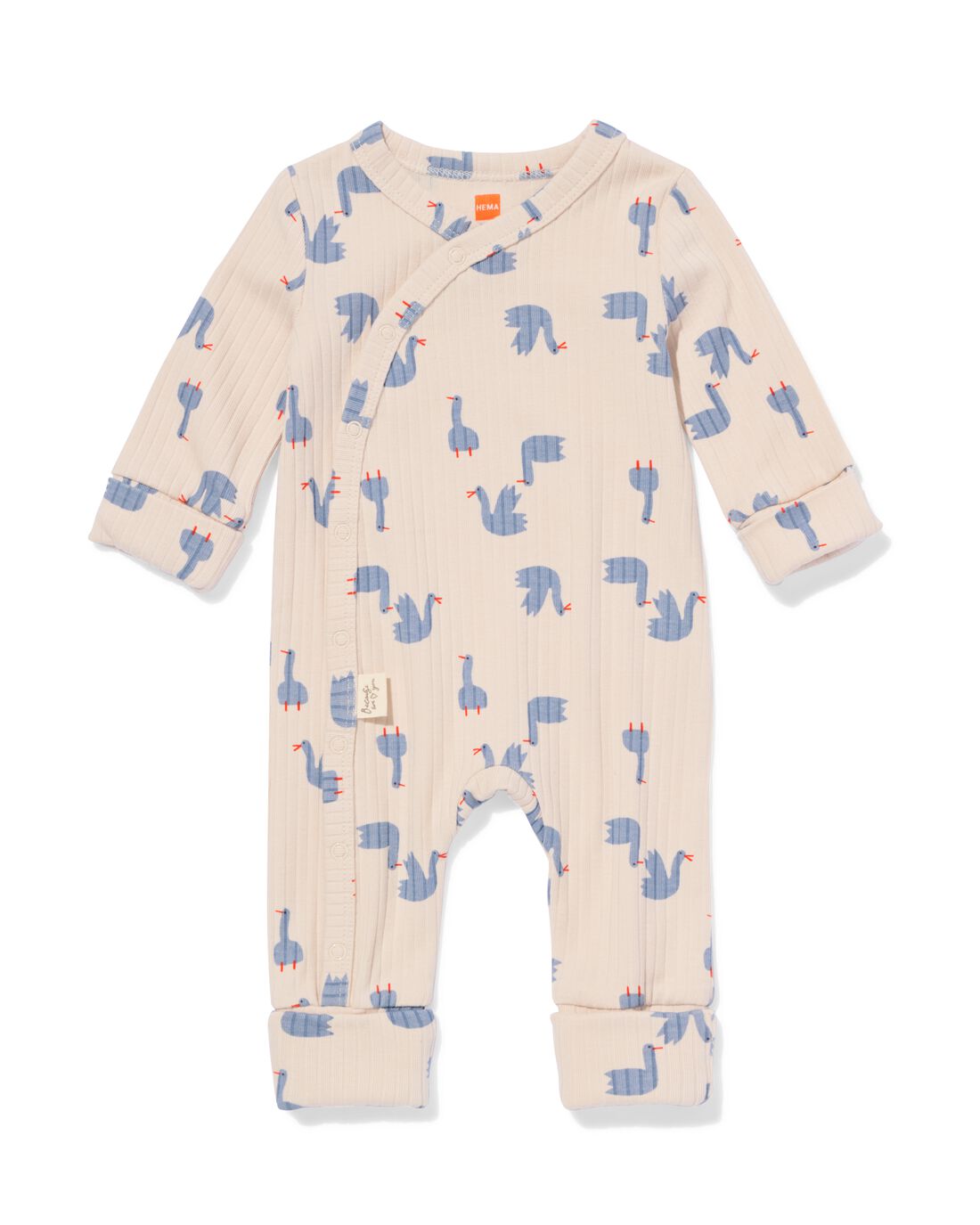 HEMA Newborn Meegroei Boxpakje LENZING™ ECOVERO™ Rib Eendjes Ecru (ecru)