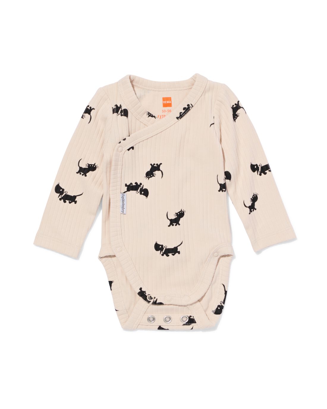 Takkie newborn meegroei overslagromper LENZING™ ECOVERO™ rib ecru