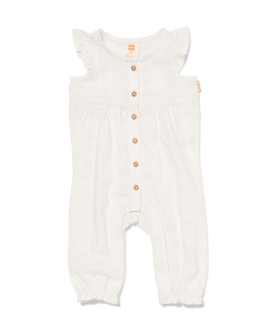 newborn jumpsuit broderie gebroken wit