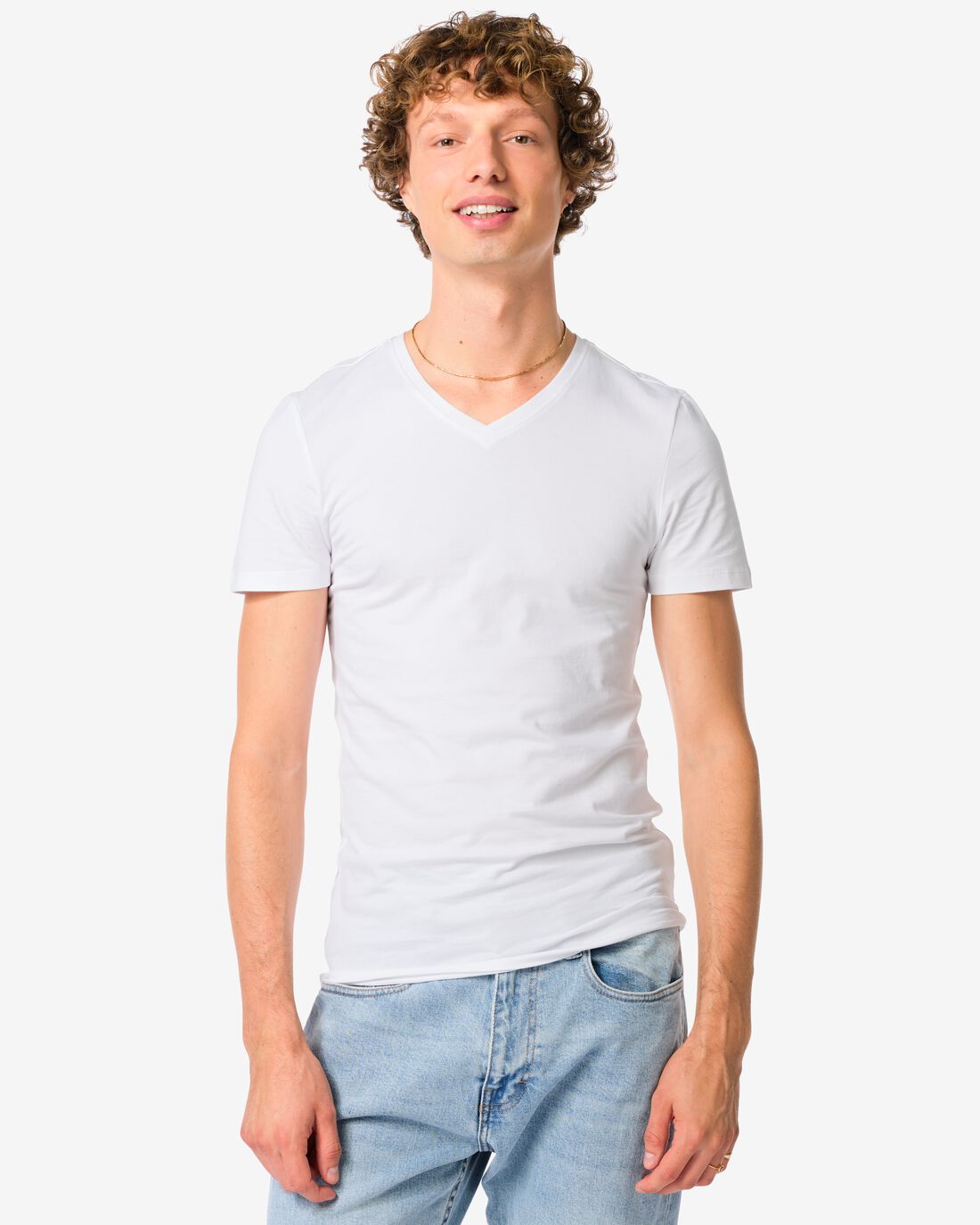 Heren T-shirts Slimfit V-hals - 2 Stuks