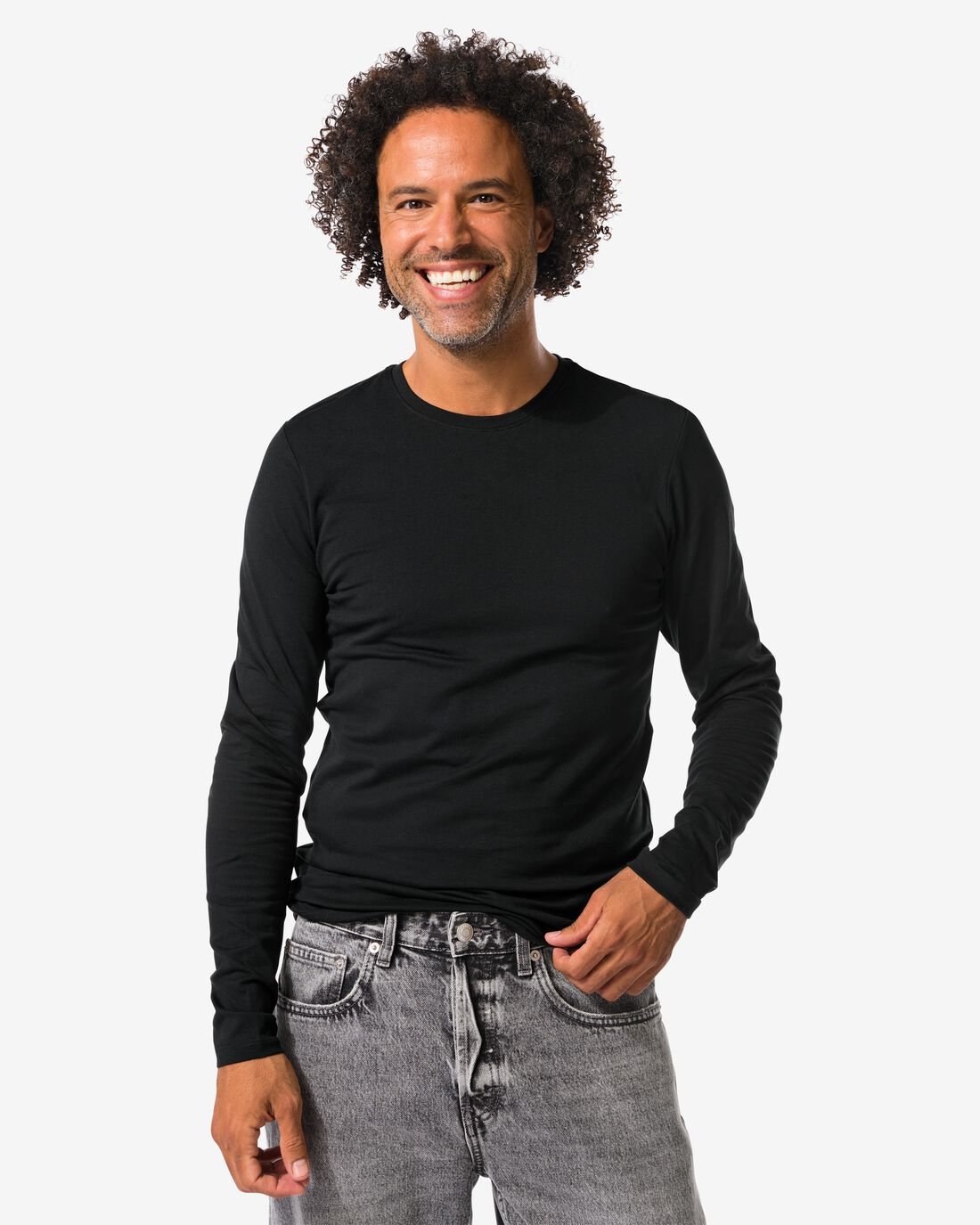 HEMA Heren T-shirts Lange Mouw Slimfit O-hals - 2 Stuks